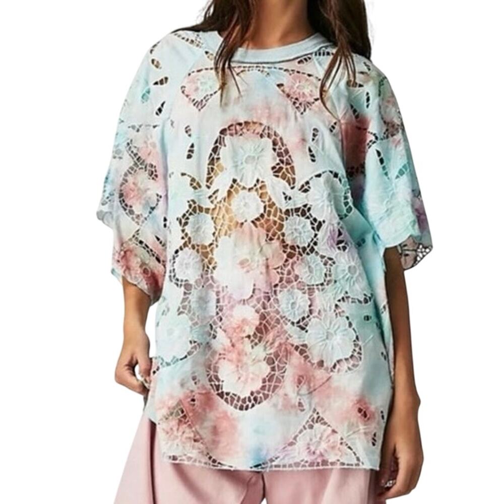 FREE PEOPLE Sunrise Lace Top, Size Medium New without Tag MSRP $168